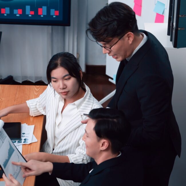 Finance team reviewing transfer pricing data